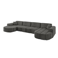 WOHNLANDSCHAFT LIVO-U2 - 400x173x79,5 cm Dunkelgrau - Dunkelgrau, Holzwerkstoff/Textil (400/79/173cm) - ALTDECOR