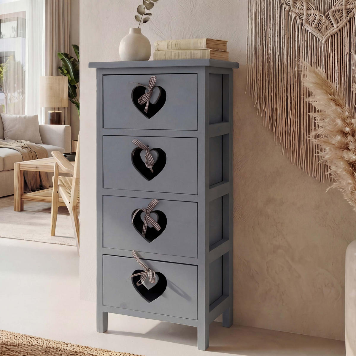 KOMMODE Grau, Blau - Blau/Grau, Holz (29/70/25cm) - MCW