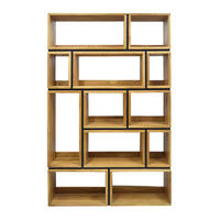 EICHENREGAL für das Wohnzimmer, Wohnbereich oder das Arbeitszimmer LIVO - Eichefarben, Holz (110/165/25cm) - Rawood Furniture