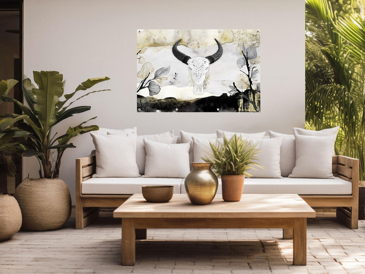 GARTEN-POSTER 120x80 cm Gartendeko: Abstrakt - Beige, Kunststoff (120/80/2cm) - artissimo