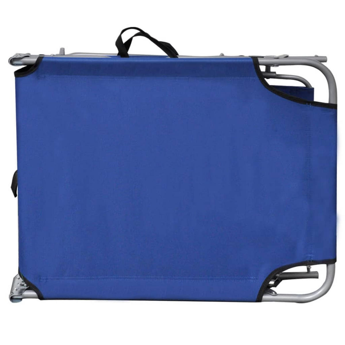 KLAPPLIEGE mit Sonnendach Blau Aluminium - Blau, Textil (57.5/27/188.5cm) - furnicato