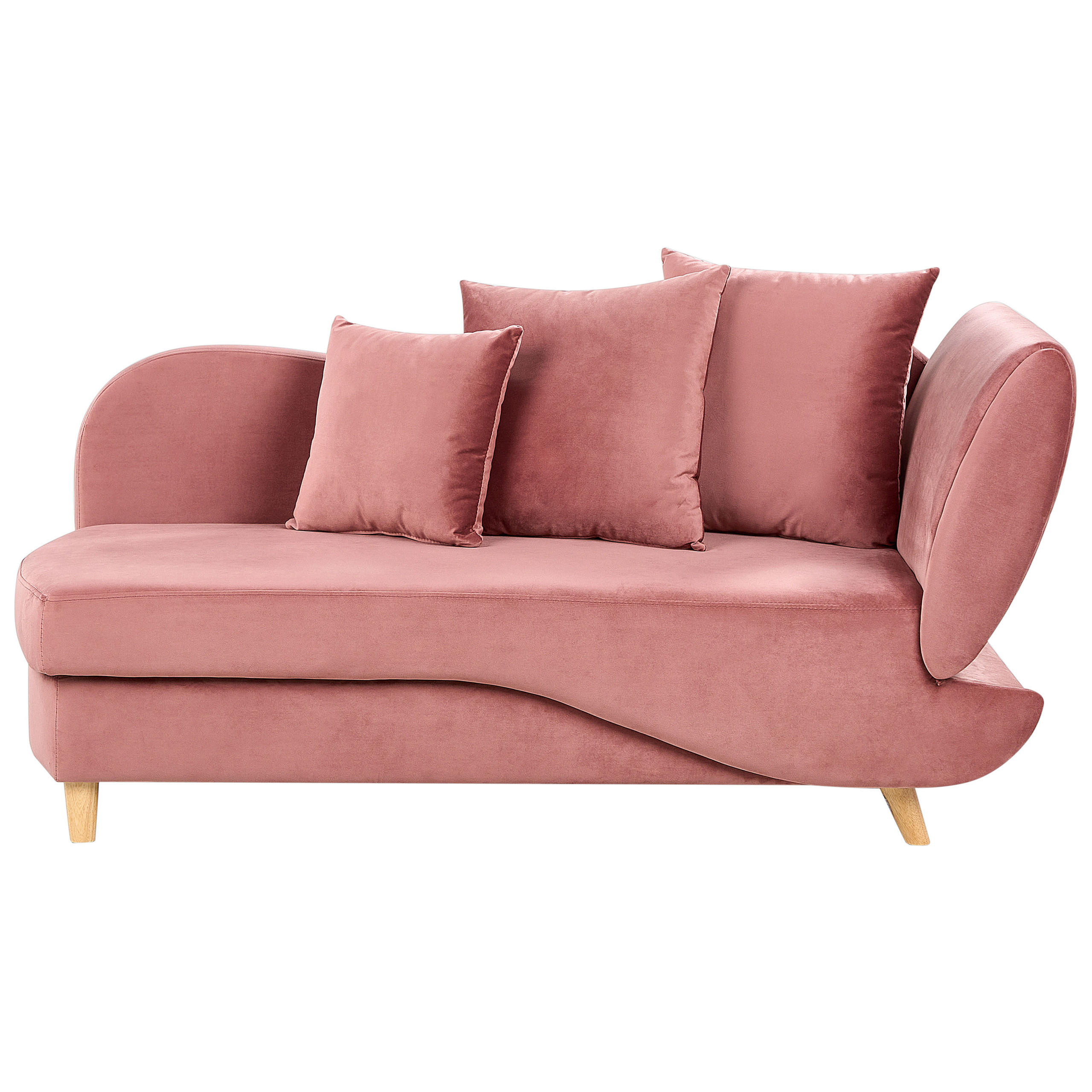 CHAISELONGUE-RECHTSSEITIGEROSA Meri - Pink/Braun, Textil (155/76/69cm) - Beliani