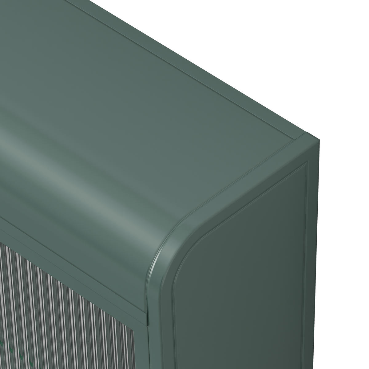 KÜCHENOBERSCHRANK 90x20x70 cm Grün aus Glas & Metall mit 3 Türen & 28kg Tragkraft - Grün, Glas (90/70/20cm) - Modfu