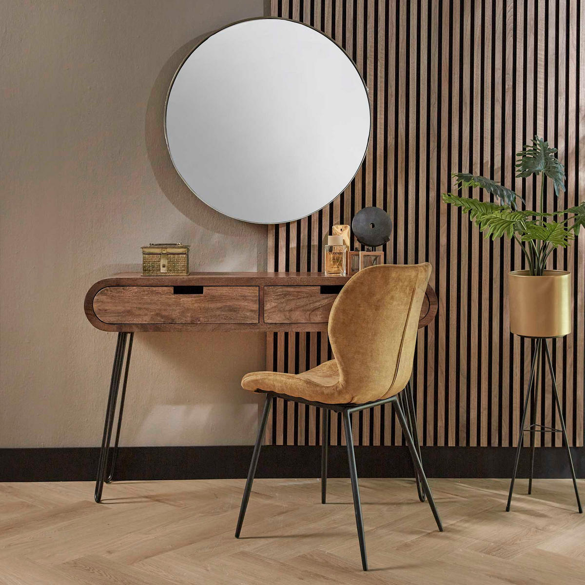 SCHMINKTISCH Fass Braun 120/30/76 cm - Braun, Holz (120/30/76cm) - Hoyz Collection