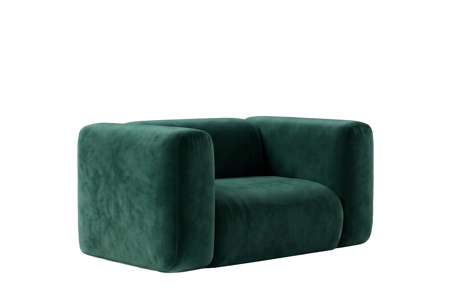 WOHNZIMMERSESSEL Aus Velvet-Stoff Bluvel, Grün, GRETA - Grün, Holz (137/70/89cm) - Kaiser Möbel