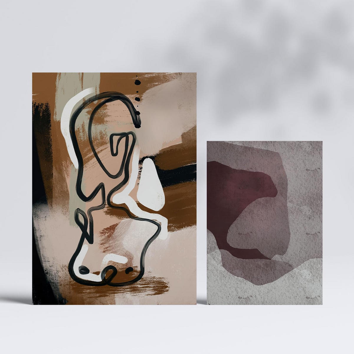 POSTER Set Mit 6 Progeny Art Abstrakt feminin Größe A3 & A4 Rahmenlos - Klar, Papier (29.7/1cm) - Nacnic