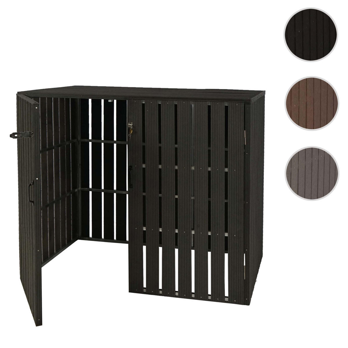 2-/4ER WPC-MÜLLTONNENVERKLEIDUNG Anthrazit - Anthrazit, Metall (140/115/100cm) - MCW