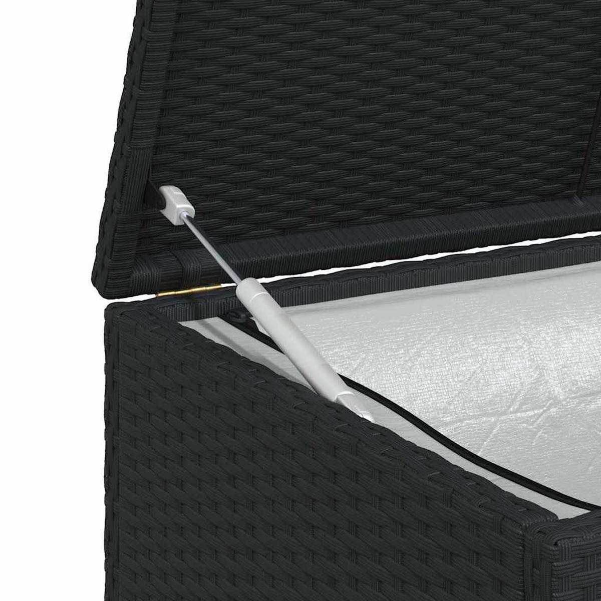 GARTEN-AUFLAGENBOX Schwarz 120/50/60 Cm Poly Rattan - Schwarz, Kunststoff (50/60/120cm) - vidaXL