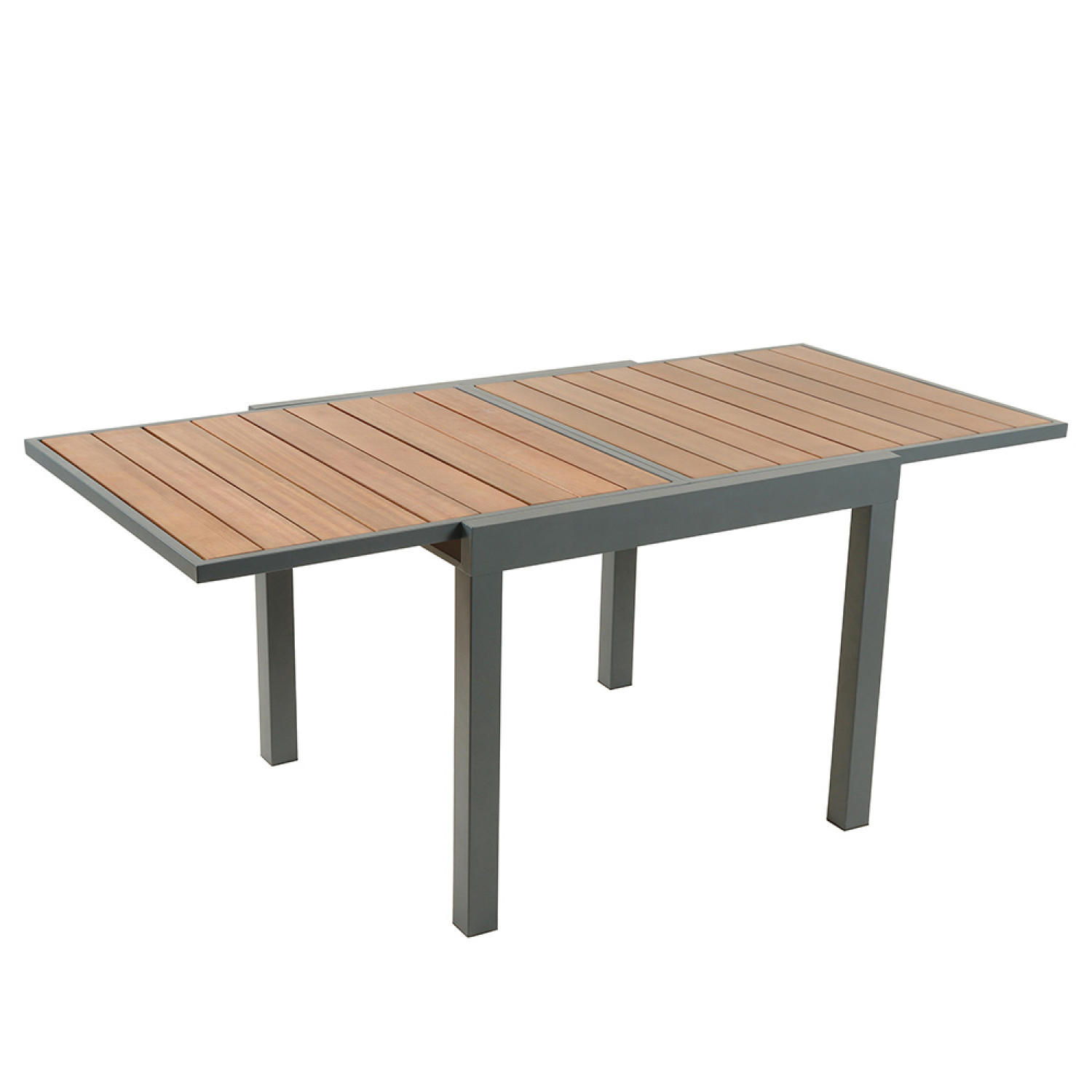 TISCH Nido Braun Ausziehbar Aus Aluminium - Braun, Metall (90/90/74cm) - Concept Usine