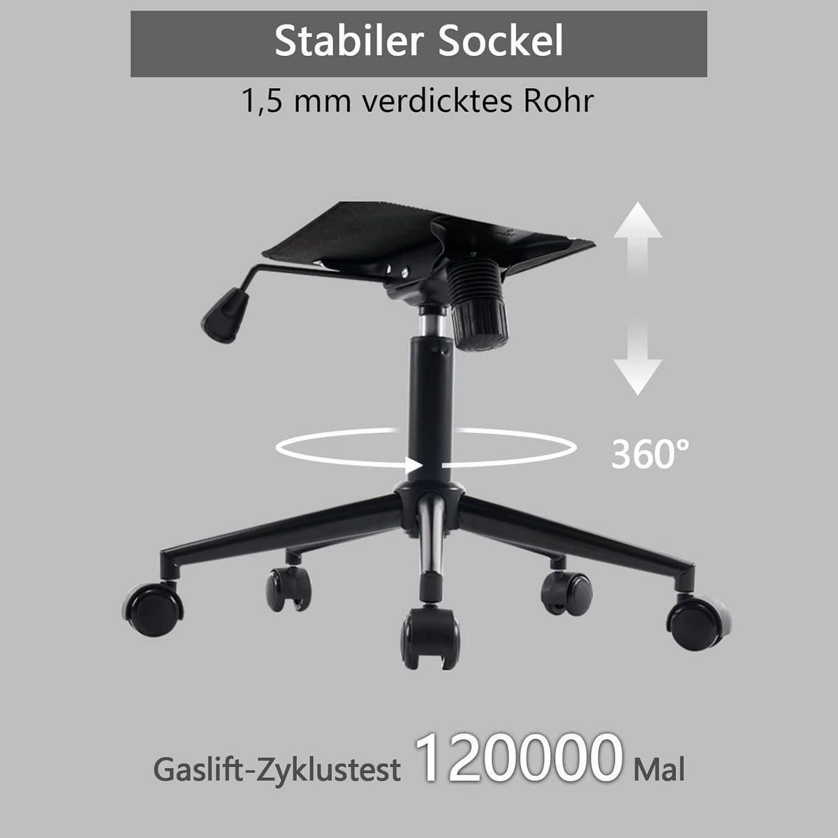 BÜROSTUHL ergonomisch mit PU-Leder, schwarz - Schwarz, Kunststoff (53/93/46cm)