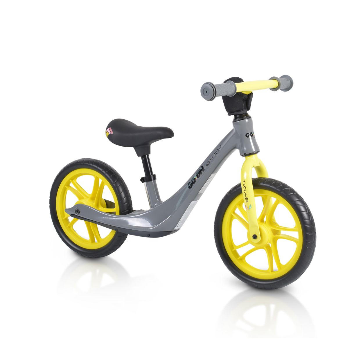LAUFRAD Go On 12 Zoll gelb Anti-Rutsch-Griffe, Sattel einstellbar, ab 3 Jahren - Gelb, Metall (89/13/60cm)
