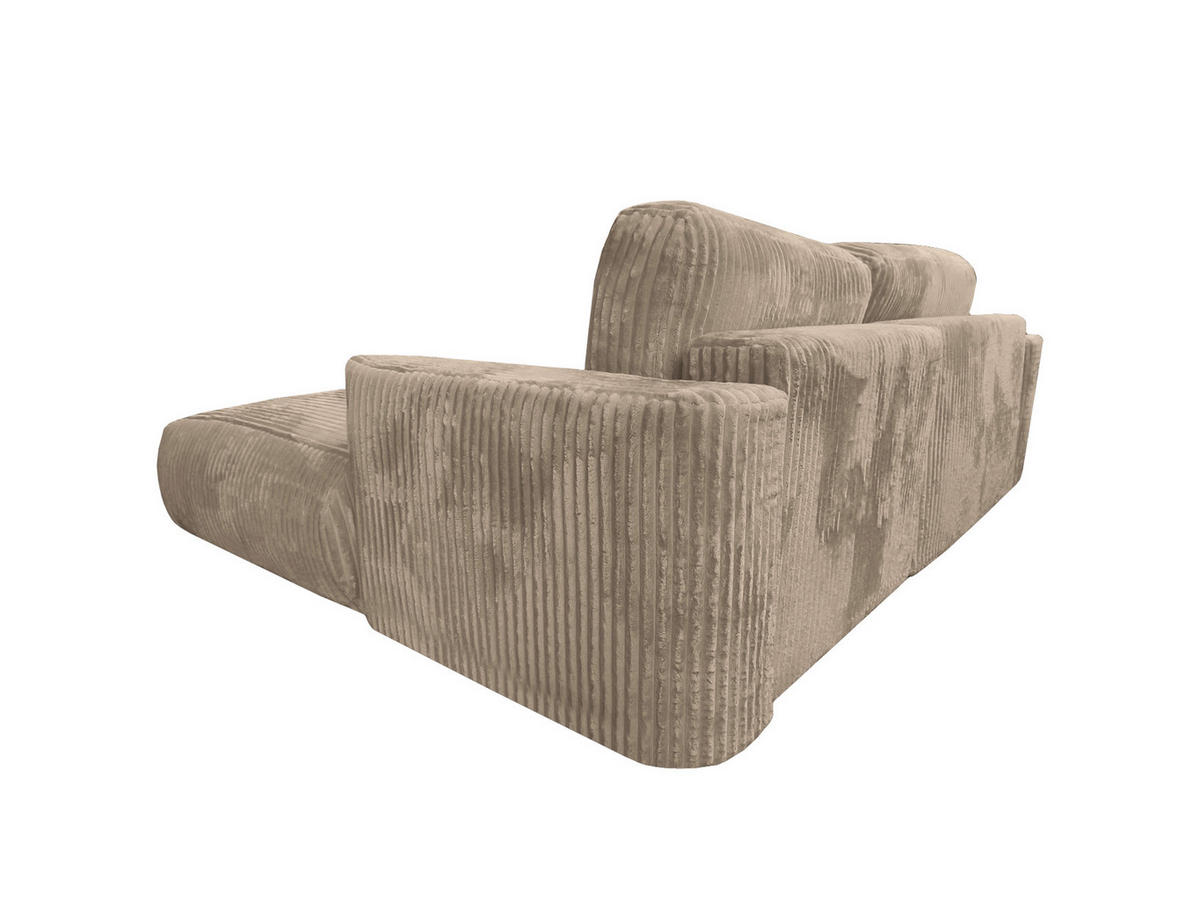 ECKSOFA Luna L rechts Beige aus Cord - Beige, Textil (271/195cm) - KS Home Concept