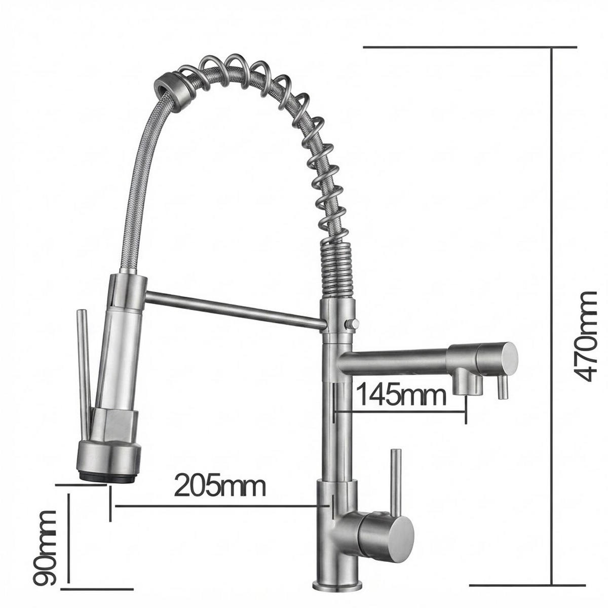 KÜCHENARMATUR, 470 x 205 mm, schwarz - Schwarz, Metall (60/6.5/29.5cm) - Vallsero