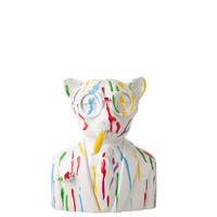 LEOPARD FARBFLECKEN - Weiß, Glas/Naturmaterialien (19.5/31.5/26cm) - J-Line