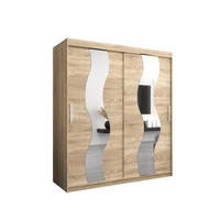 SCHWEBETÜRENSCHRANK 200/180/62 2-türig - Silberfarben/Sonoma Eiche, Holz/Kunststoff (180/200/62cm) - Abiks Möbel