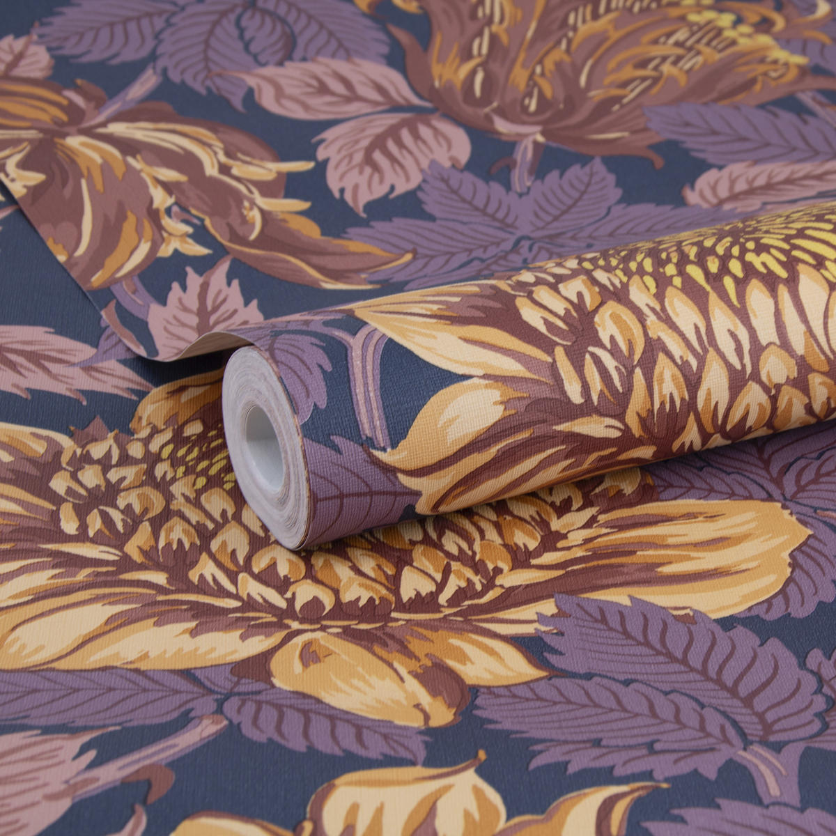VLIESTAPETE - Blume Burgund - Bordeaux/Rot, Papier/Kunststoff (52/1000cm) - Sublime