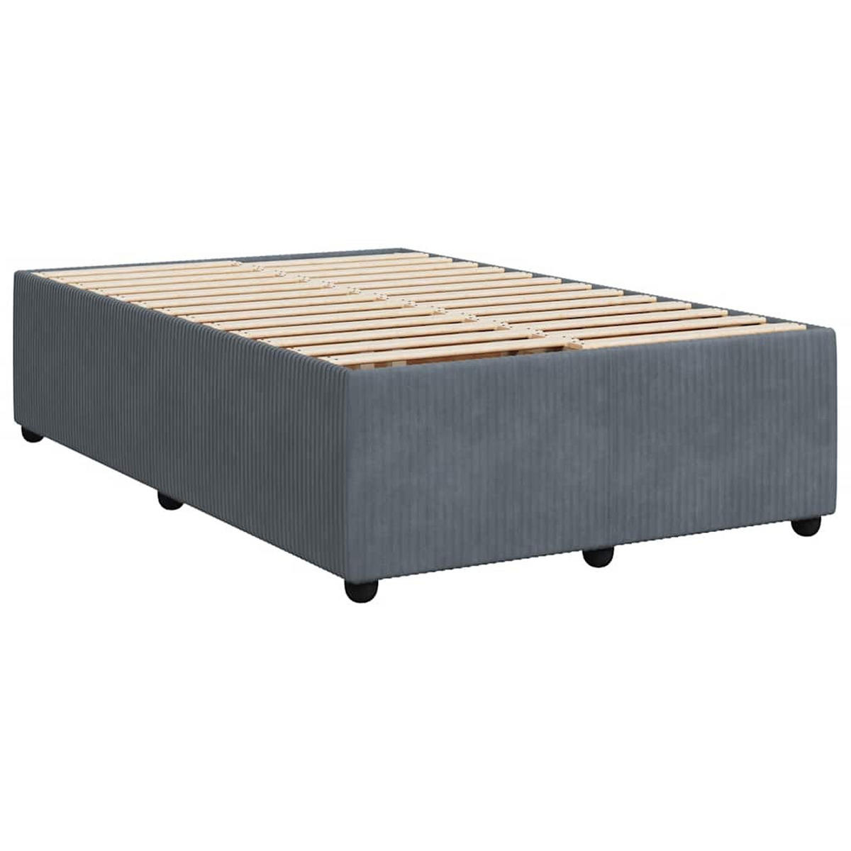 BOXSPRINGBETT Mit Matratze Dunkelgrau 120/200 Cm Samt - Grau, Textil (120/200cm) - vidaXL