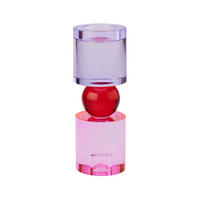 KERZENHALTER Sari M, Kristallglas, Rosa, Rot, Flieder, 21.5 cm - Rosa, Glas (10/25/10cm) - Gift Company