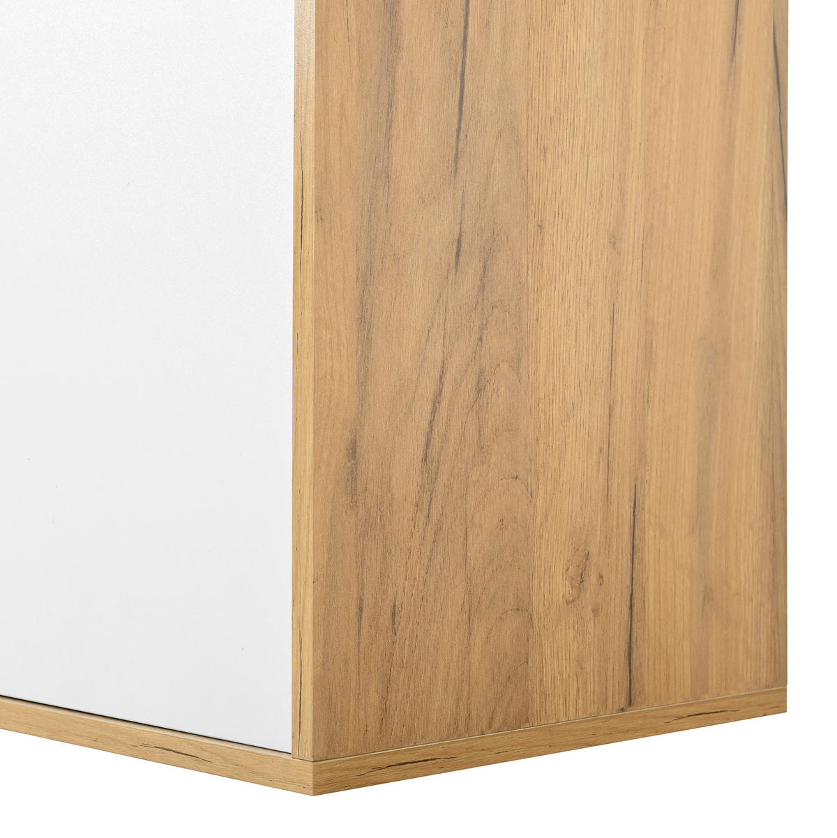LOWBOARD 171.5/35/47 cm in Weiß/Holzfarbe aus MDF mit 3 Türen und 3 Schubladen - Weiß, Holzwerkstoff (35/47/171.5cm) - OKMYHOME