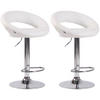 BARHOCKER 2er Set Mekim Kunstleder Weiß Silber - Weiß, Leder/Metall (53/80/47cm) - DELUKE