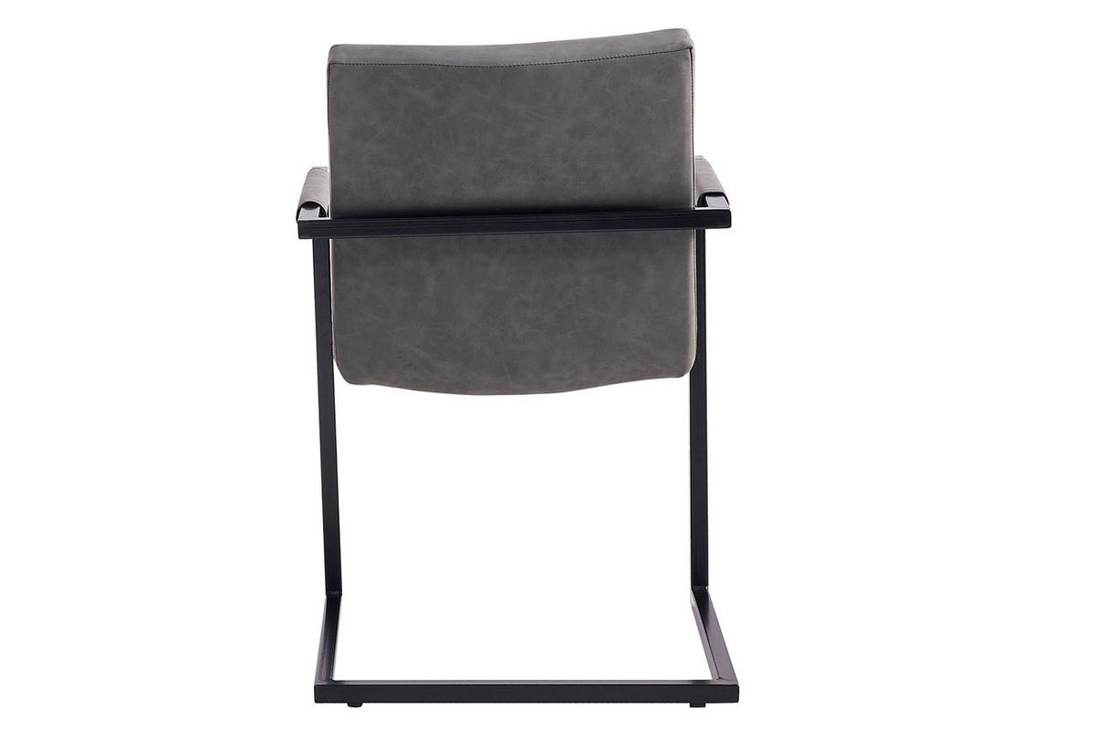 FREISCHWINGER PARZIVO - Schieferfarben/Anthrazit, Leder/Metall (46/84/42cm) - SAM