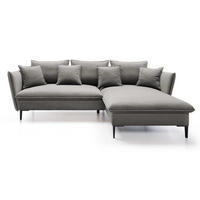 ECKSOFA Flavio mit Schlaffunktion, Bettkasten 260 cm, Rechts, Dunkelgrau - Dunkelgrau, Holz (167/258cm) - Emporius