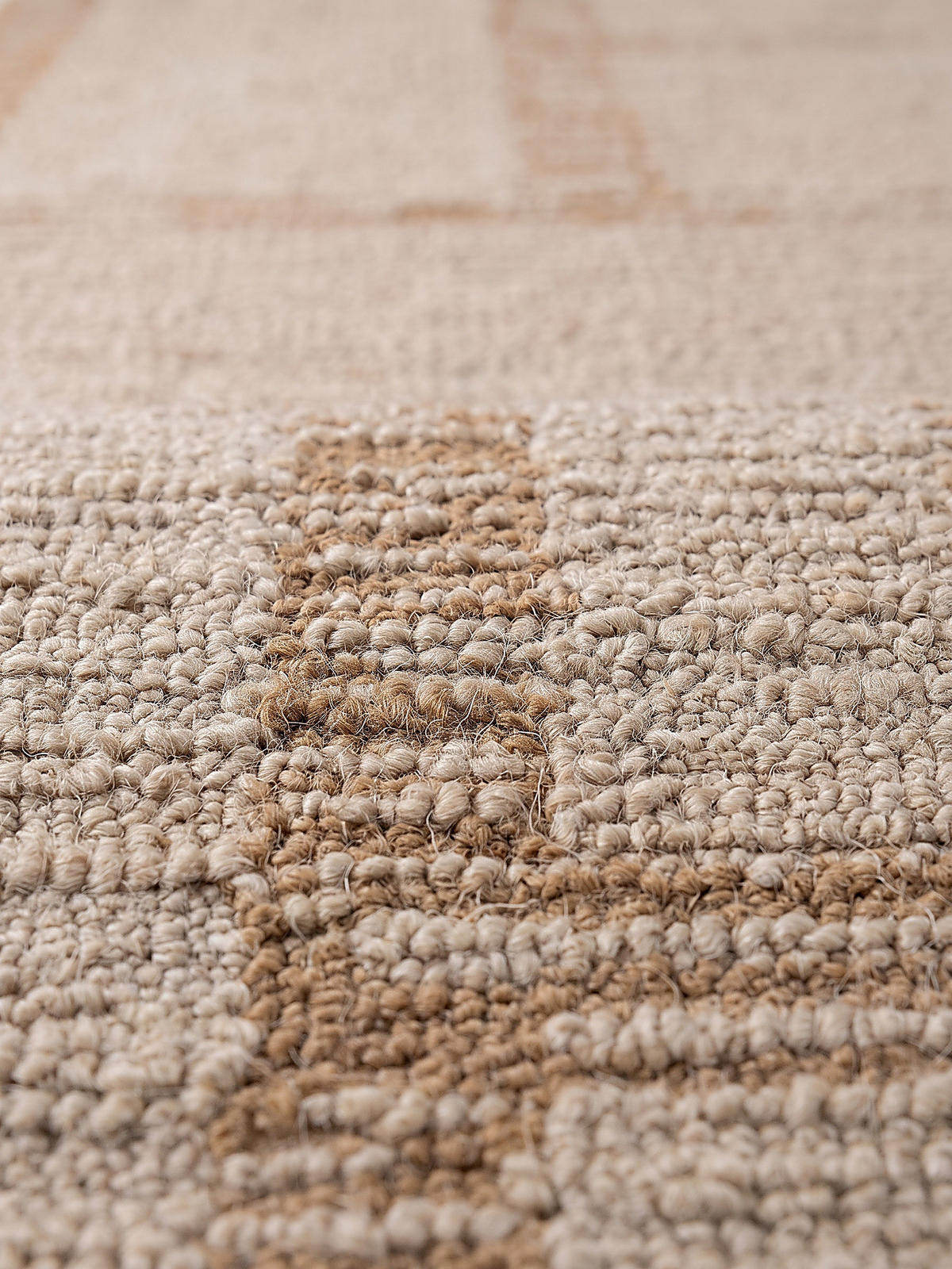 LÄUFER handgetuftet GANNEL, in Natur, Blockdesign, 80 x 230 cm - Beige, Textil (80/230cm) - KADIMA DESIGN