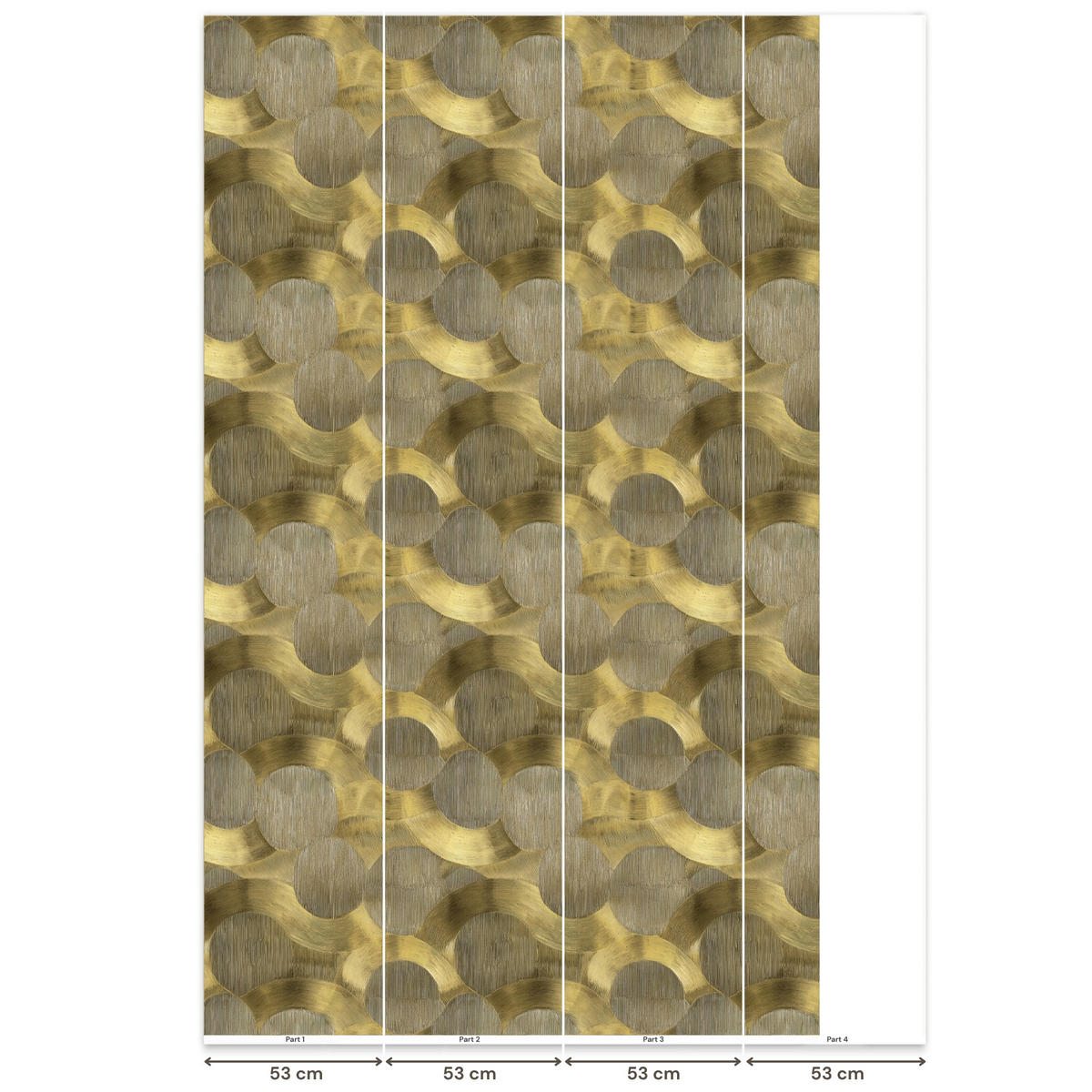 TAPETE - Modern - Geometrisch - Gold - 160x280 cm - Goldfarben, Papier (160/280cm) - OnlyWow