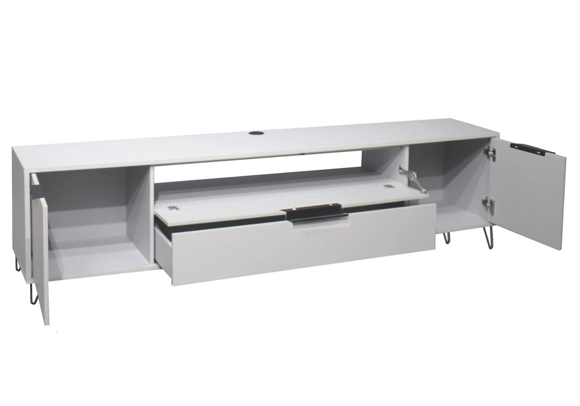 LOWBOARD Erna 216x45x62 Kreidegrau matt Lack - Hellgrau, Holzwerkstoff (216/62/45cm) - 58aufmkessel