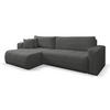 ECKSOFA CLOUD mit Schlaffunktion und Bettkasten Boucle Cloud (Grau) - Grau, Textil (276/145cm) - VENASI MÖBEL