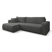 ECKSOFA CLOUD mit Schlaffunktion und Bettkasten Boucle Cloud (Grau) - Grau, Textil (276/145cm) - VENASI MÖBEL