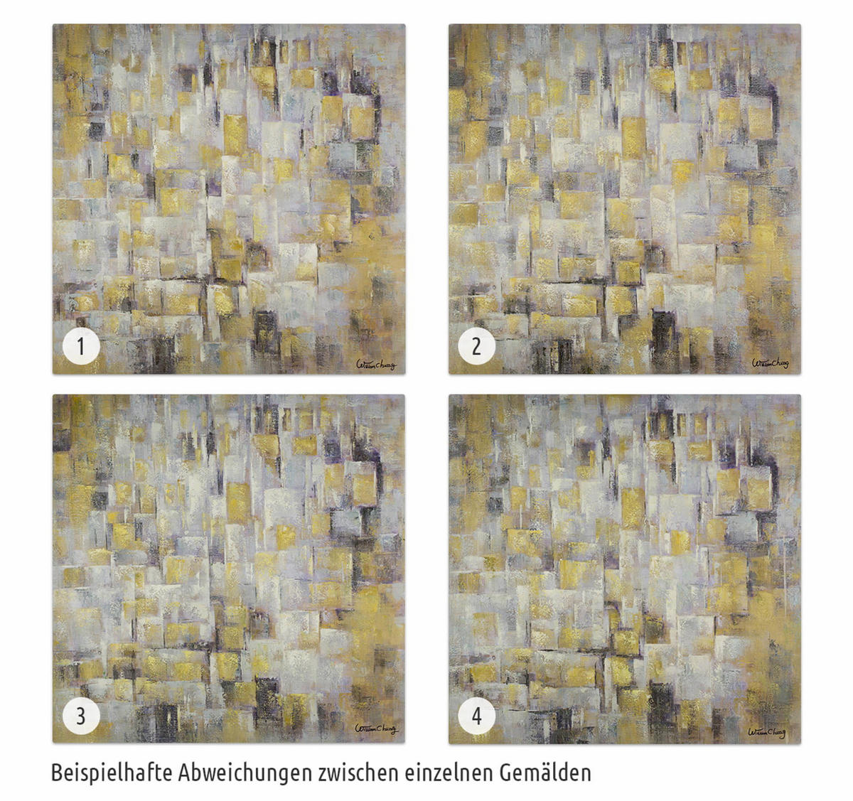 ACRYLBILD HANDGEMALT 80/80 cm - Gelb, Holz/Textil (80/80cm) - KUNSTLOFT