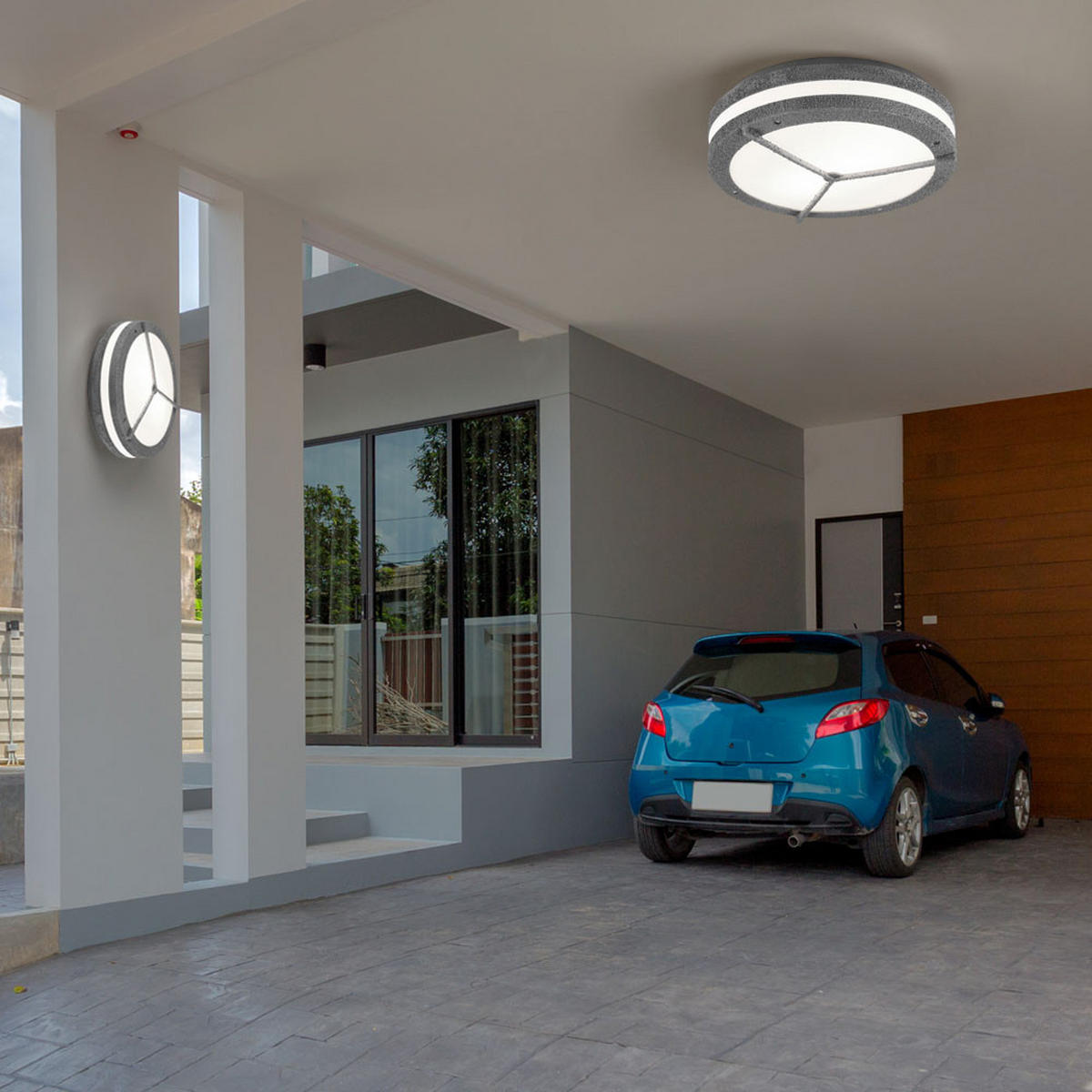 LED AUSSENDECKENLEUCHTE MURRAY Betonoptik Grau - Grau, Kunststoff (30/9/30cm)