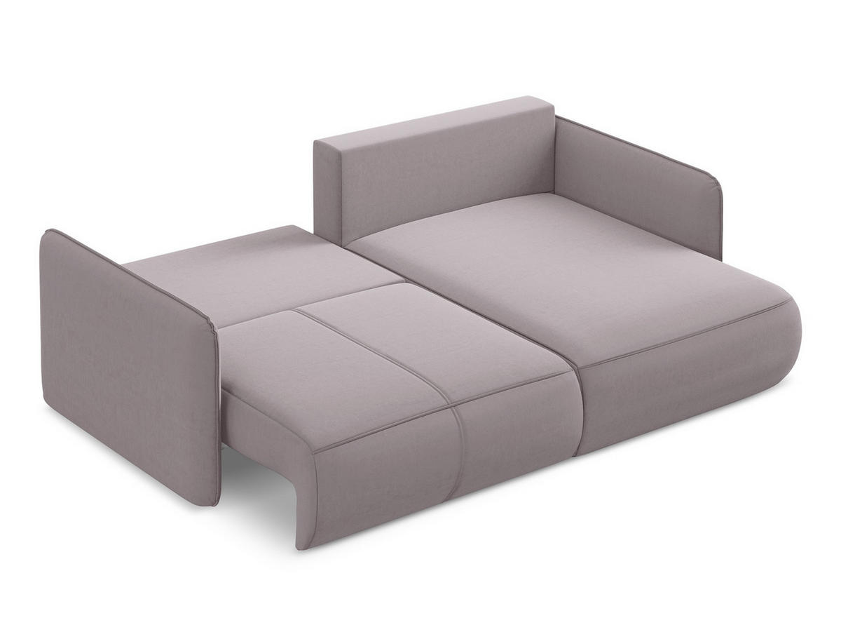 ECKSOFA Rechts Samt Stoff Blau - Blau/Schwarz, Textil/Metall (264/160cm) - Makamii