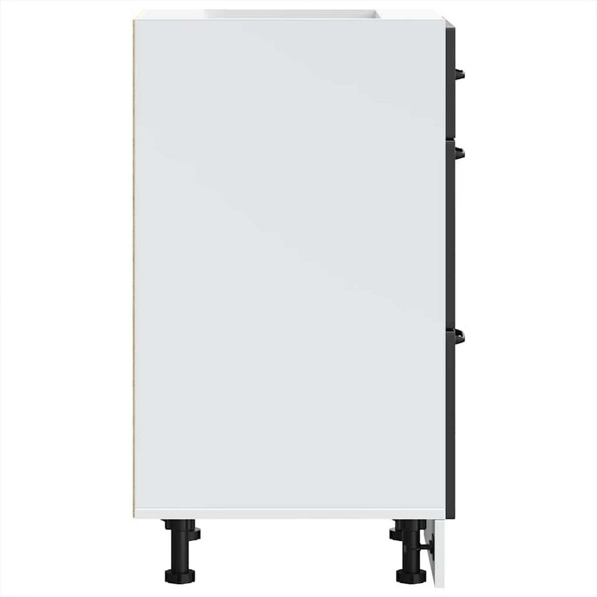 KÜCHENUNTERSCHRANK Maro Schwarz 40x46x81,5 cm - Schwarz, Holz (40/81.5/46cm) - DELUKE