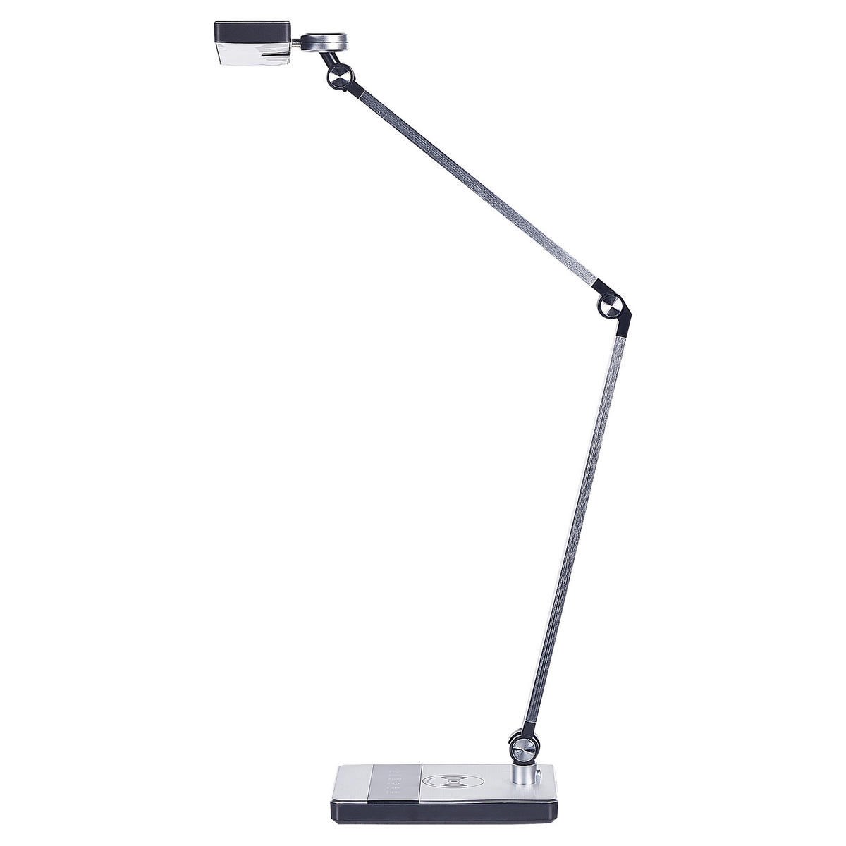 SCHREIBTISCHLAMPE Lacerta 19/28/73 cm - Silberfarben, Metall (19/28/73cm) - Beliani