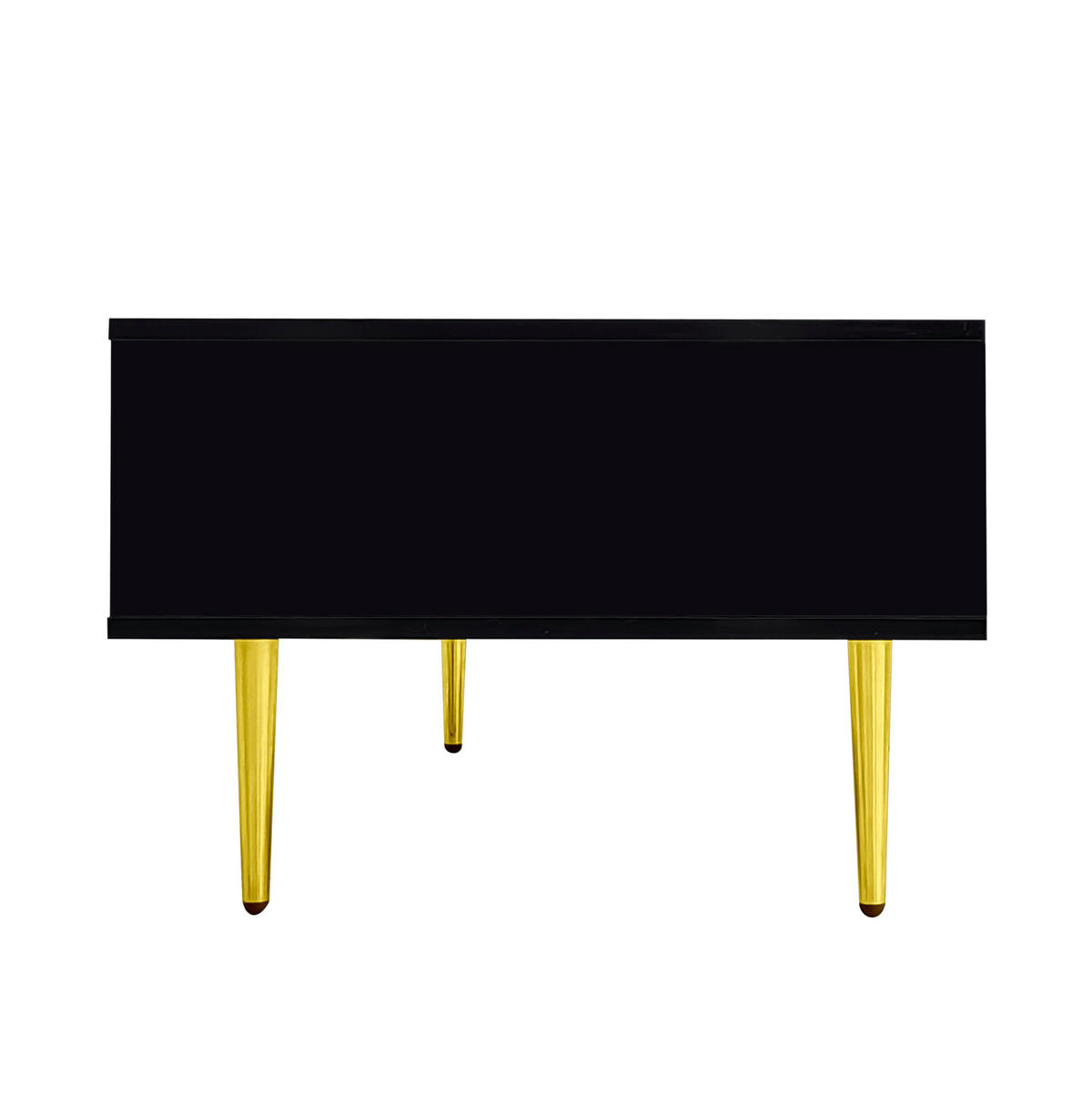 KONFERENČNÍ stolek, 100/60/41,5 cm, MDF černá ve vysokém lesku se 2 zásuvkami - černá, kompozitní dřevo (100/60/41.5cm) - BEAOK