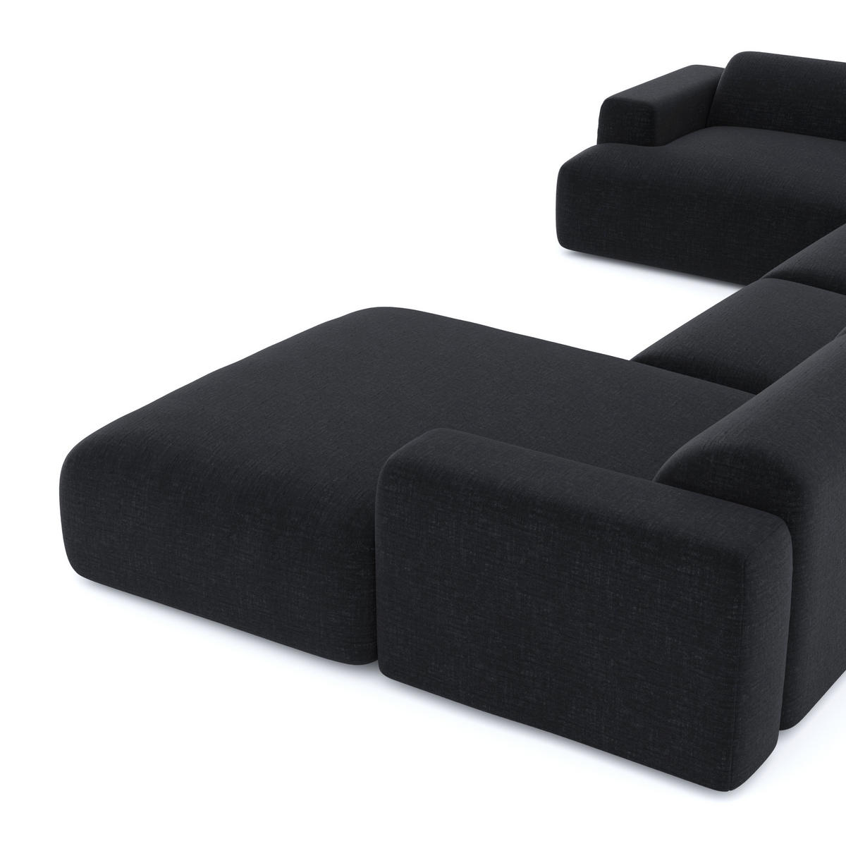 WOHNLANDSCHAFT Texturierter Samt Anthrazit 354cm - Dunkelgrau/Anthrazit, Textil (354/73/164cm) - Sia Home
