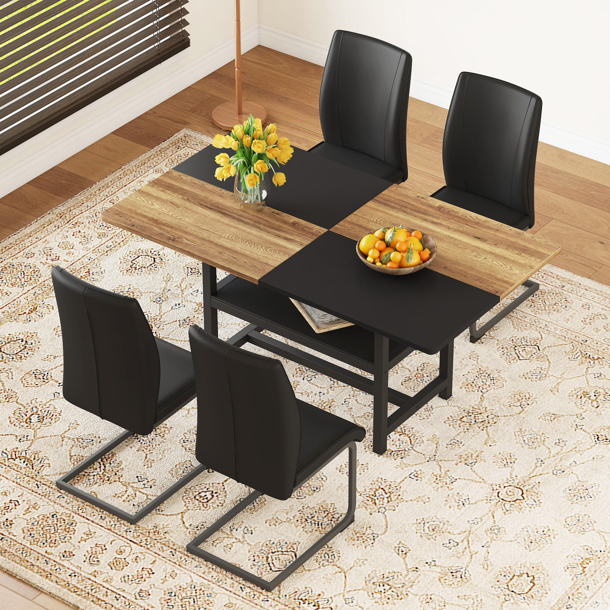ComfortXL Essgruppe Schwarz 160x76x90 cm