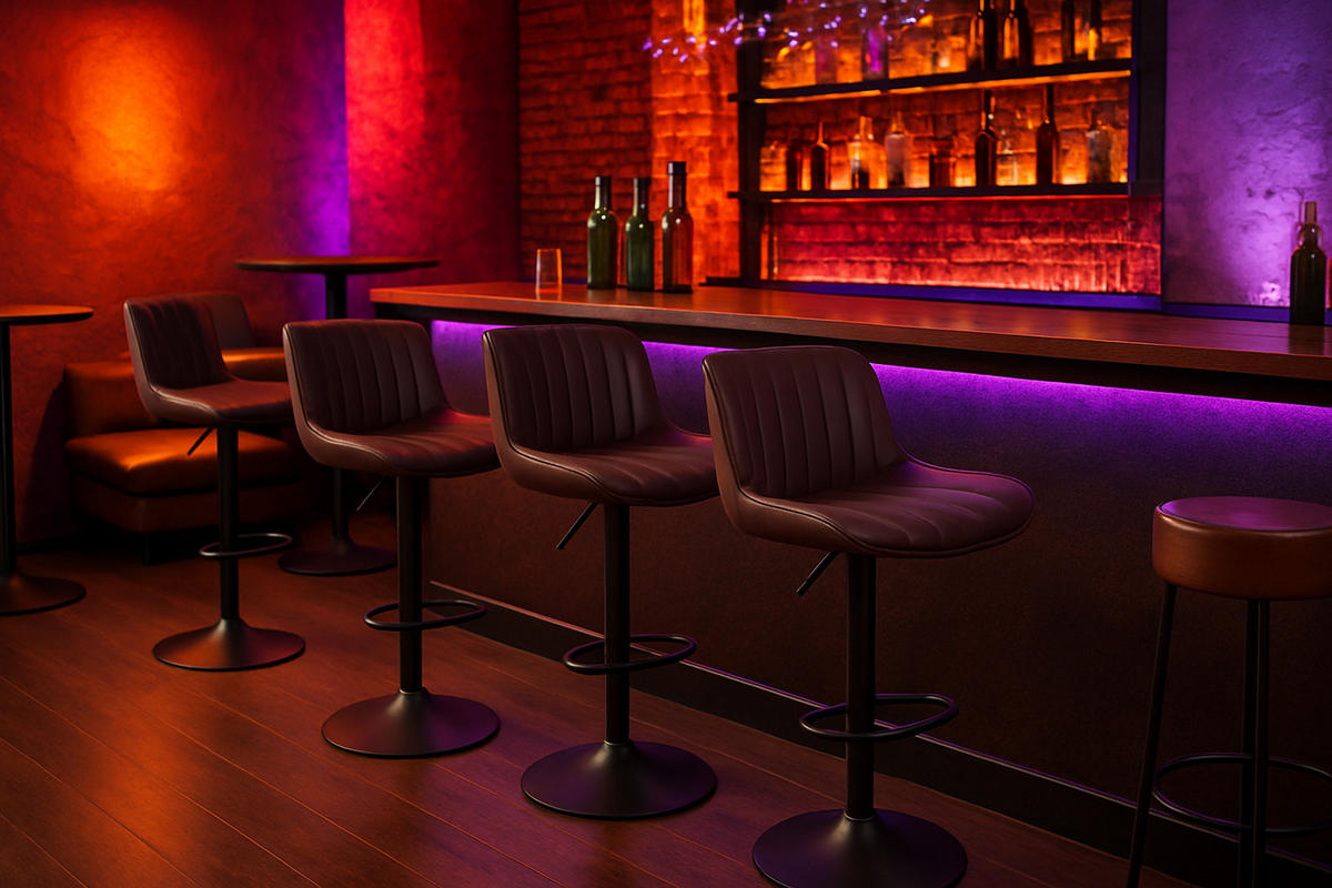 BARHOCKER Lento Gestell schwarz Kunstleder Braun - Schwarz/Braun, Kunststoff/Metall (50/108/50cm) - TPFLiving