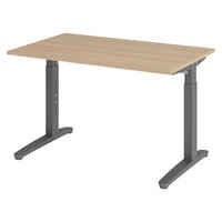 SCHREIBTISCH Serie-XB 80/120/74 cm in Eichefarben/Graphitfarben - Eichefarben/Graphitfarben, Holzwerkstoff (80/120/74cm) - bümö