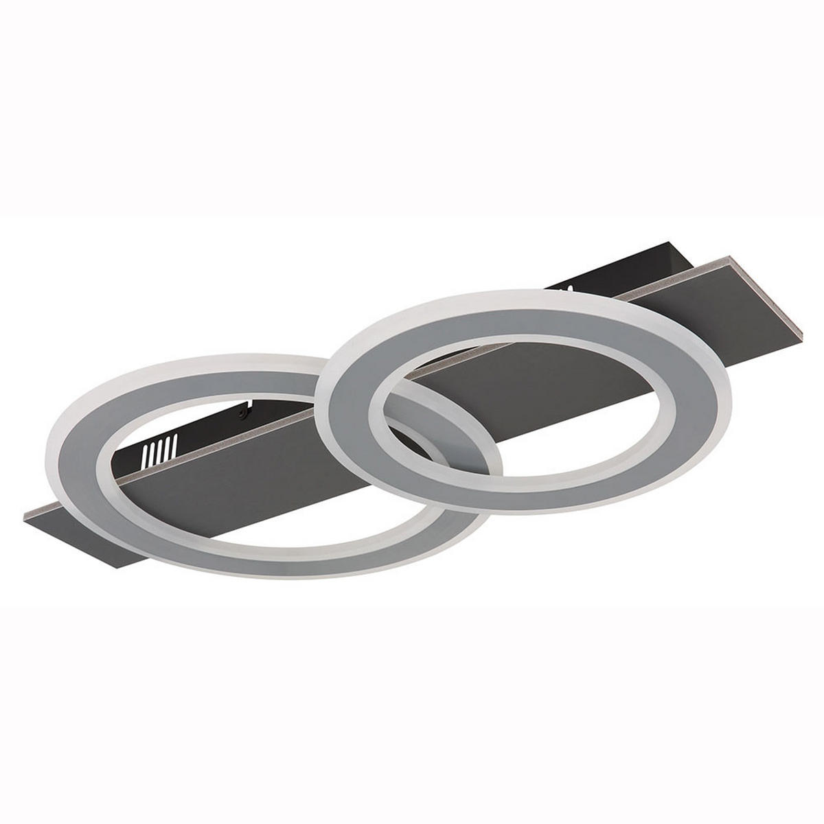 LED DECKENLEUCHTE JAYDEN Schwarz Grau Gebürstet - Schwarz, Metall (63/35/7cm) - Globo Lighting