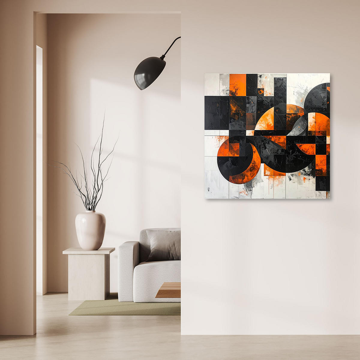 LEINWANDBILD 3D und geometrisch 50x50cm - Orange, Textil (50/50cm) - Feeby