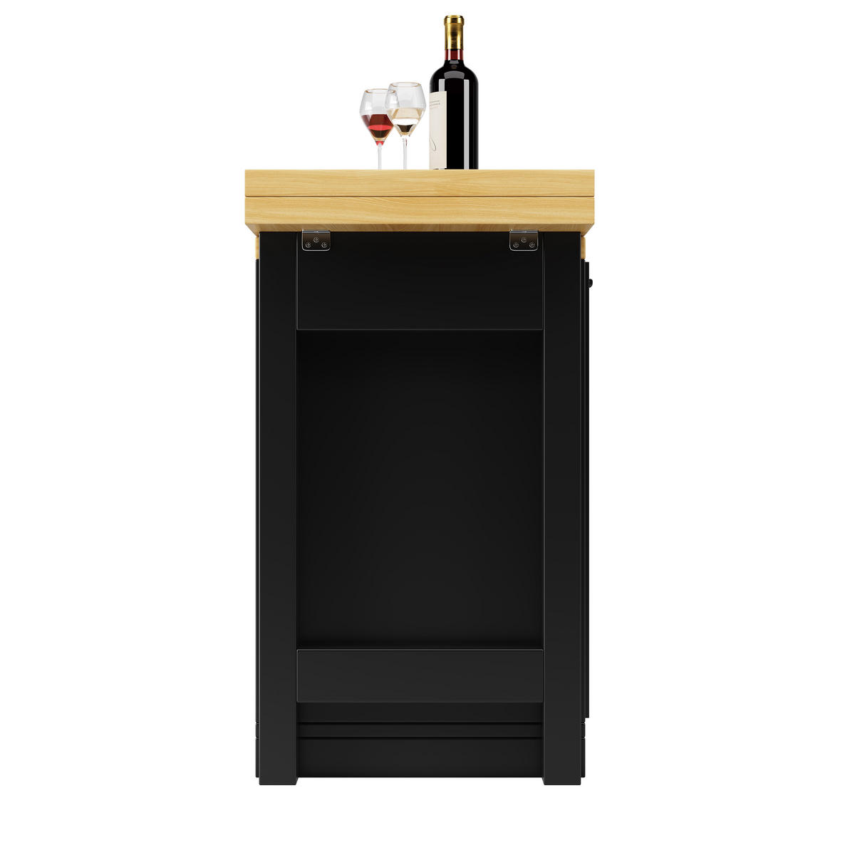 KÜCHENINSEL 360° Drehbar Ausziehbar Stauraum Weiß Schwarz - Schwarz, Metall (120/73.8/40cm) - FLIEKS