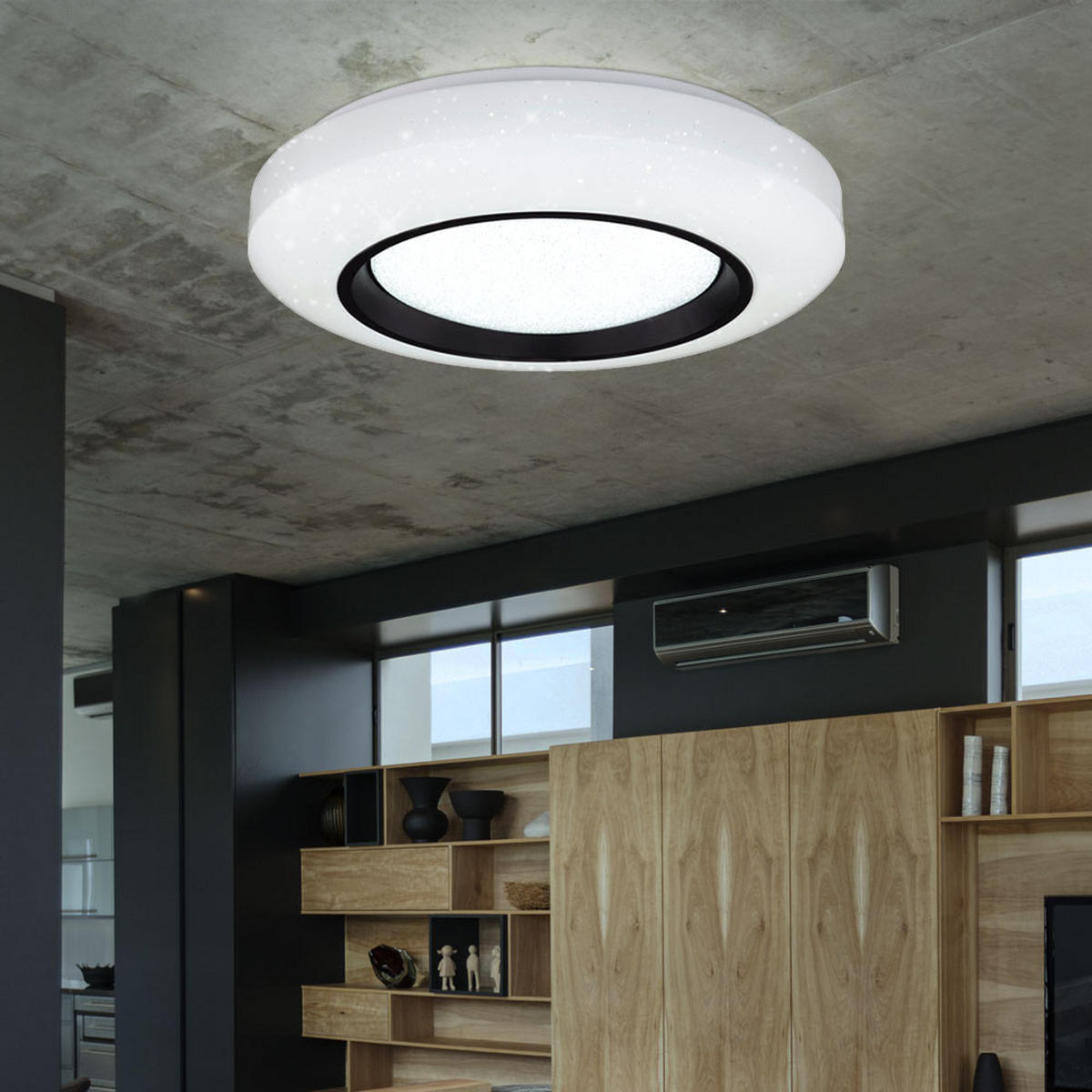 LED DECKENLEUCHTE Metall Weiß Kristalloptik - Weiß, Metall (50/50/11cm)