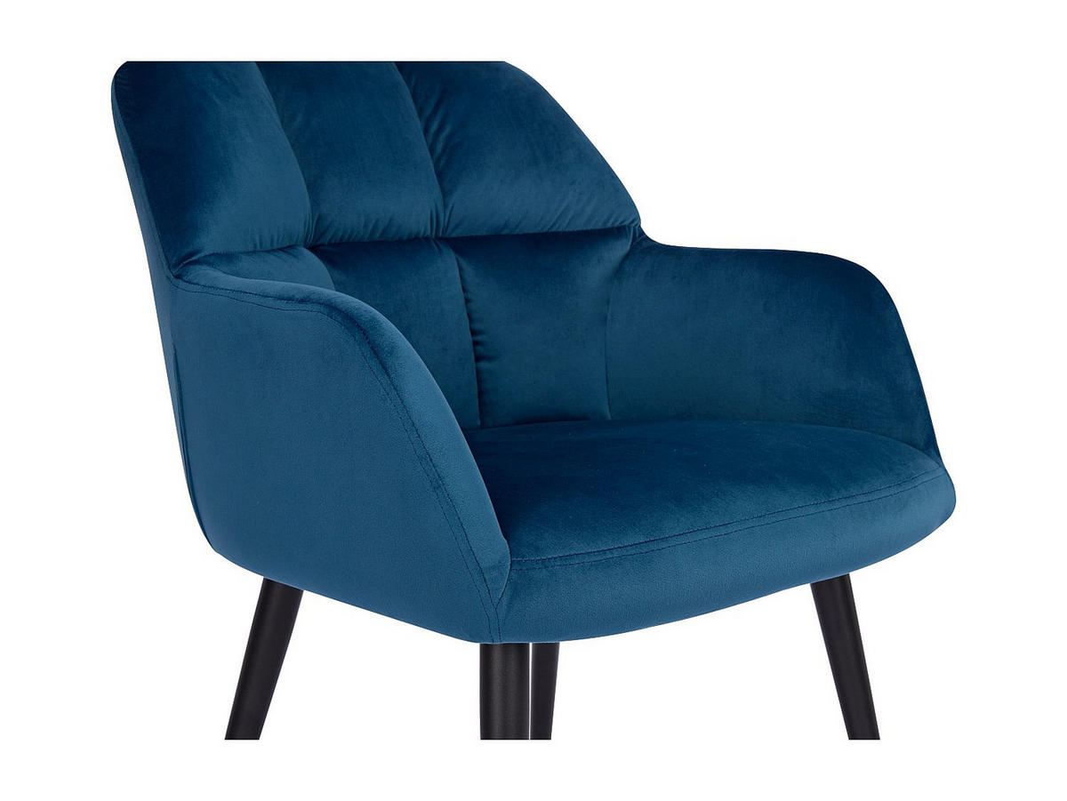 STUHL 6er-Set - Samt & Metall - Blau - PEGA - Blau, Textil (58.5/78/62cm) - Pascal Morabito