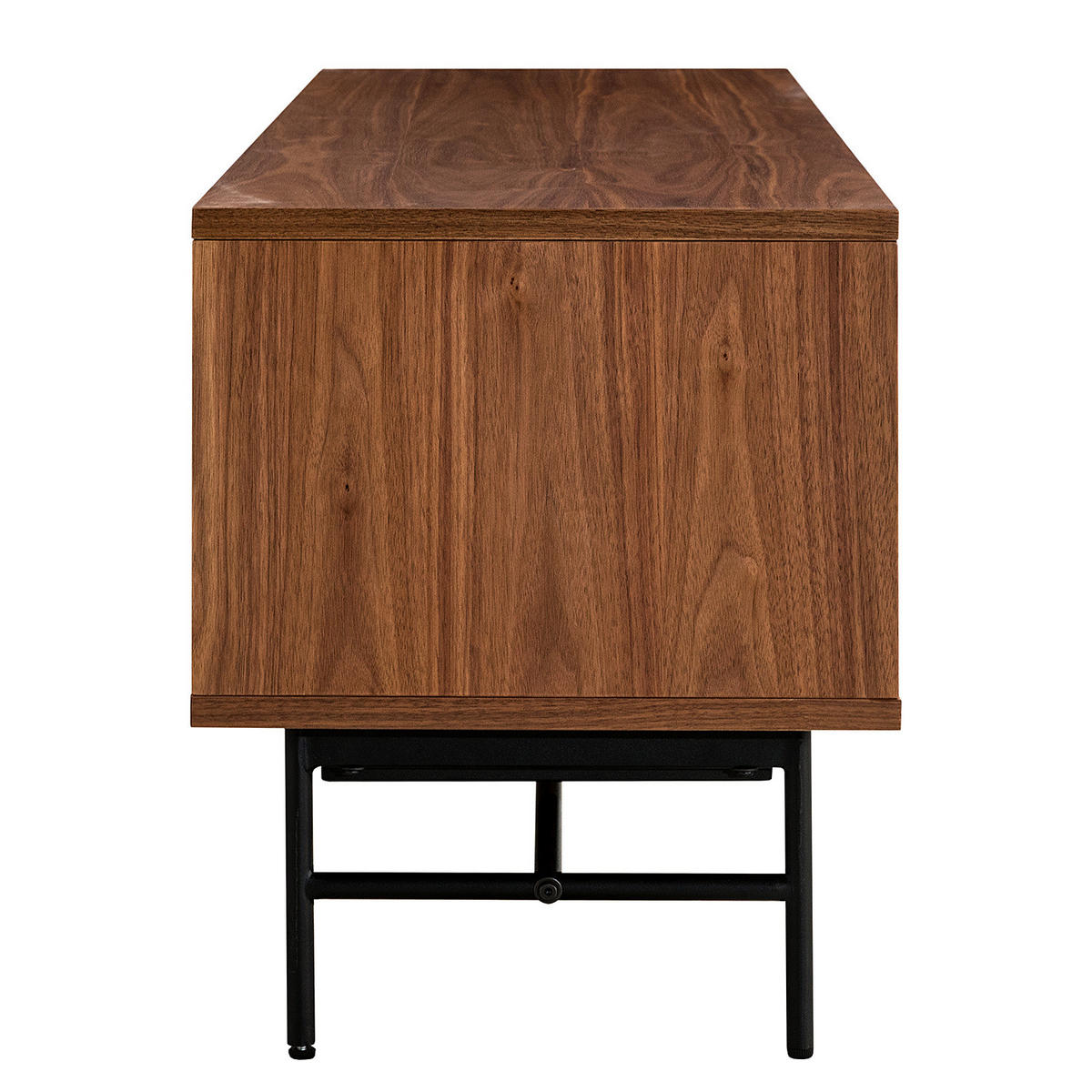 TV-LOWBOARD KNIVS - 160 CM - Walnussfarben/Schwarz, Holzwerkstoff (160/50/40cm) - home24