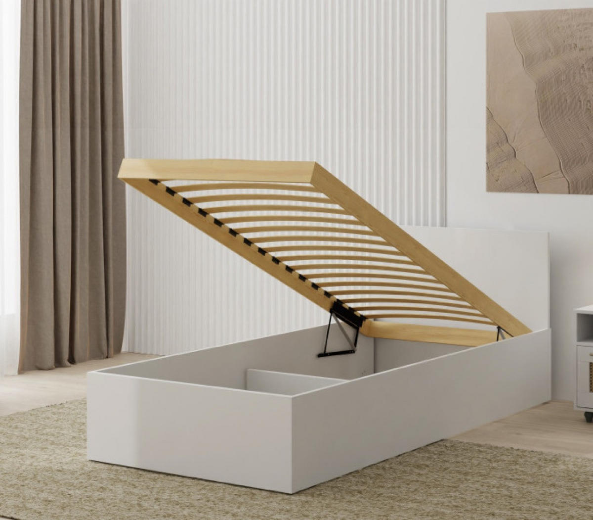 BETT Weiß ALDO Mit Matratze 90x200 cm Mit Bettkasten - Weiß, Textil (90/200cm) - Sepro Meble