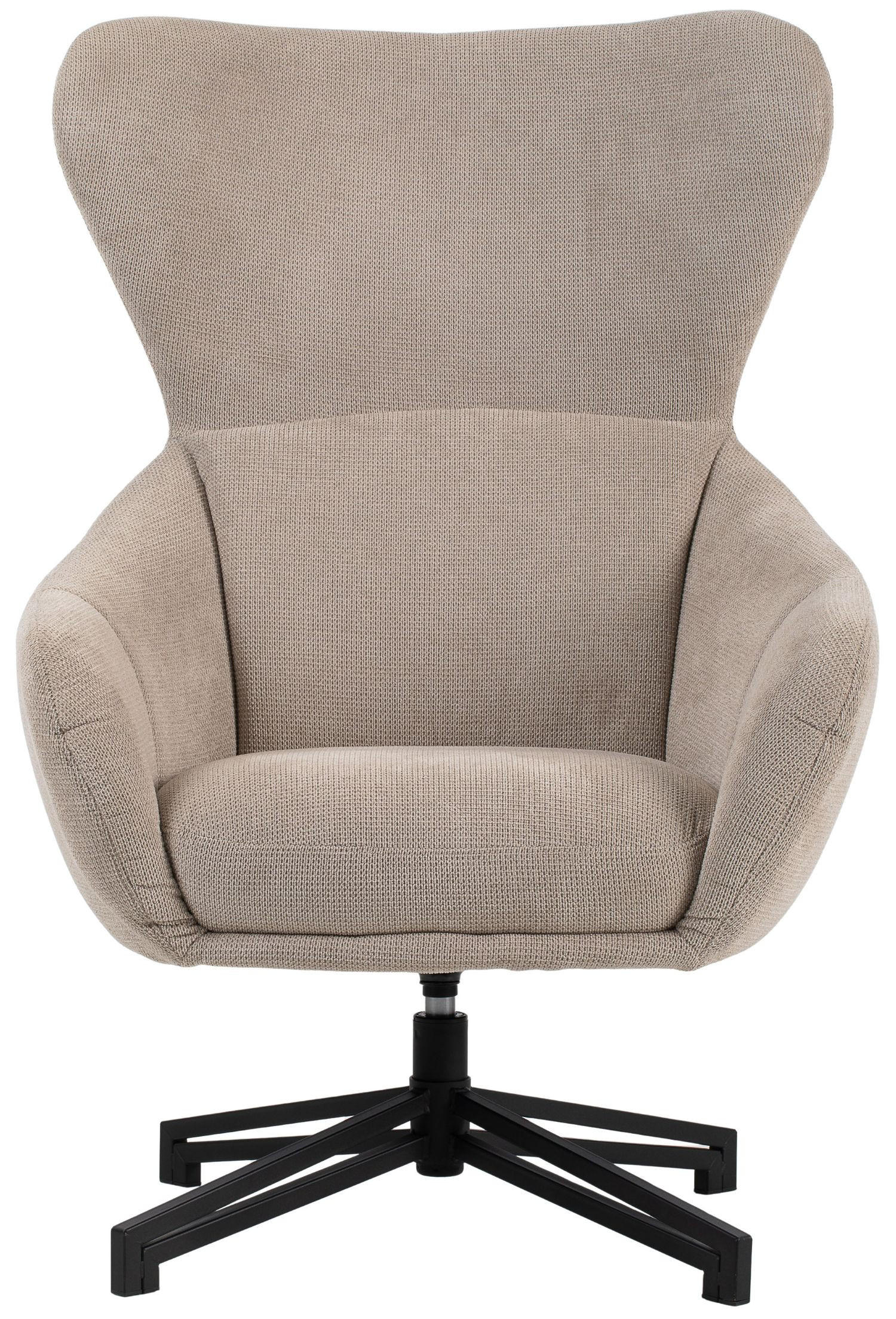 OHRENSESSEL Marconia - drehbar - beige - Beige/Schwarz, Textil/Metall (74/109/80cm) - bene living