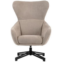 OHRENSESSEL Marconia - drehbar - beige - Beige/Schwarz, Textil/Metall (74/109/80cm) - bene living